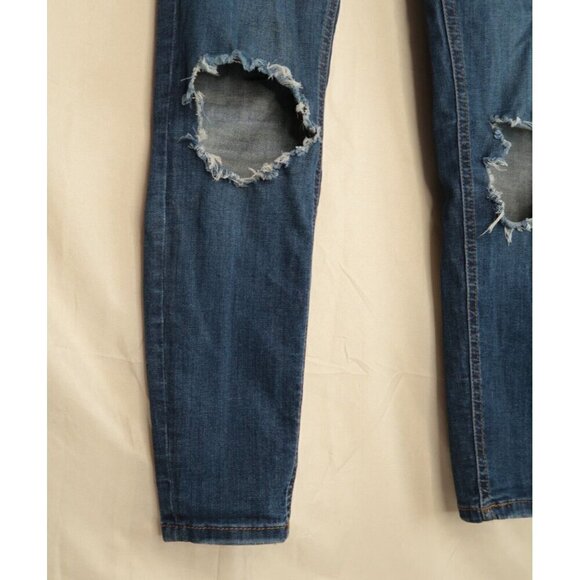 Free People Skinny Jeans Dark Wash Distressed Stretch Urban Outfitters Size 27 - Picture 3 of 11